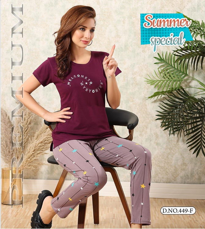 Summer Special Vol 449 Hosiery Cotton Night Suits Catalog
